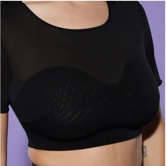 Yitty Mesh Me Black Crop Top. Size XL (749Ii) - Picture 4 of 17